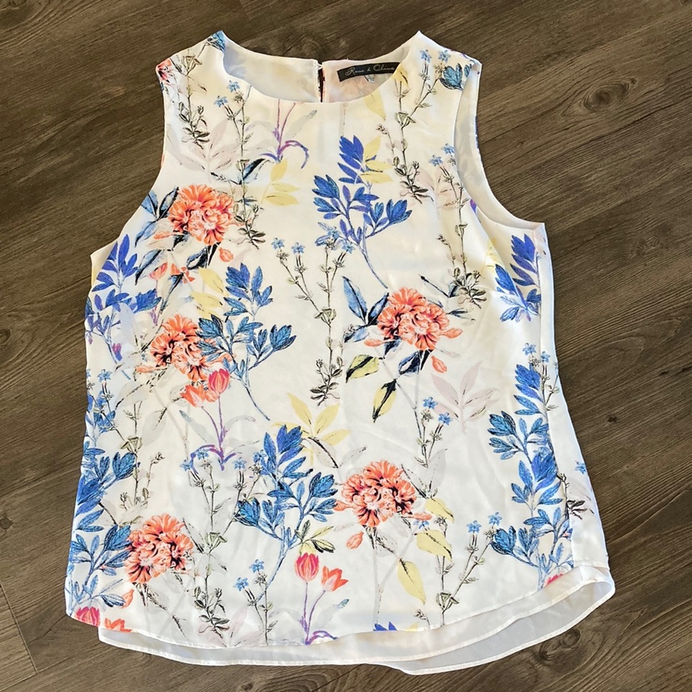 Rose & Olive sleeveless shirt Sz L